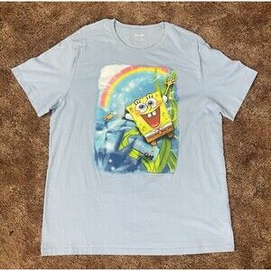 Sponge Bob Square Pants XL Blue Graphic T-Shirt Old Navy Short Sleeves